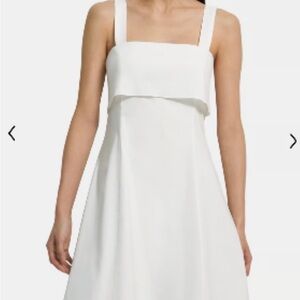 Theory White Stretch Linen Dress